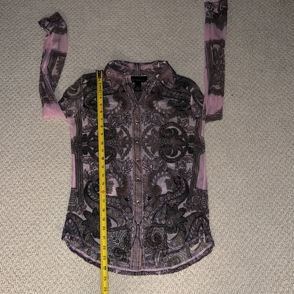 INC International Concepts L/S Shirt Small Button Up Sparkly Buttons - Picture 12 of 15